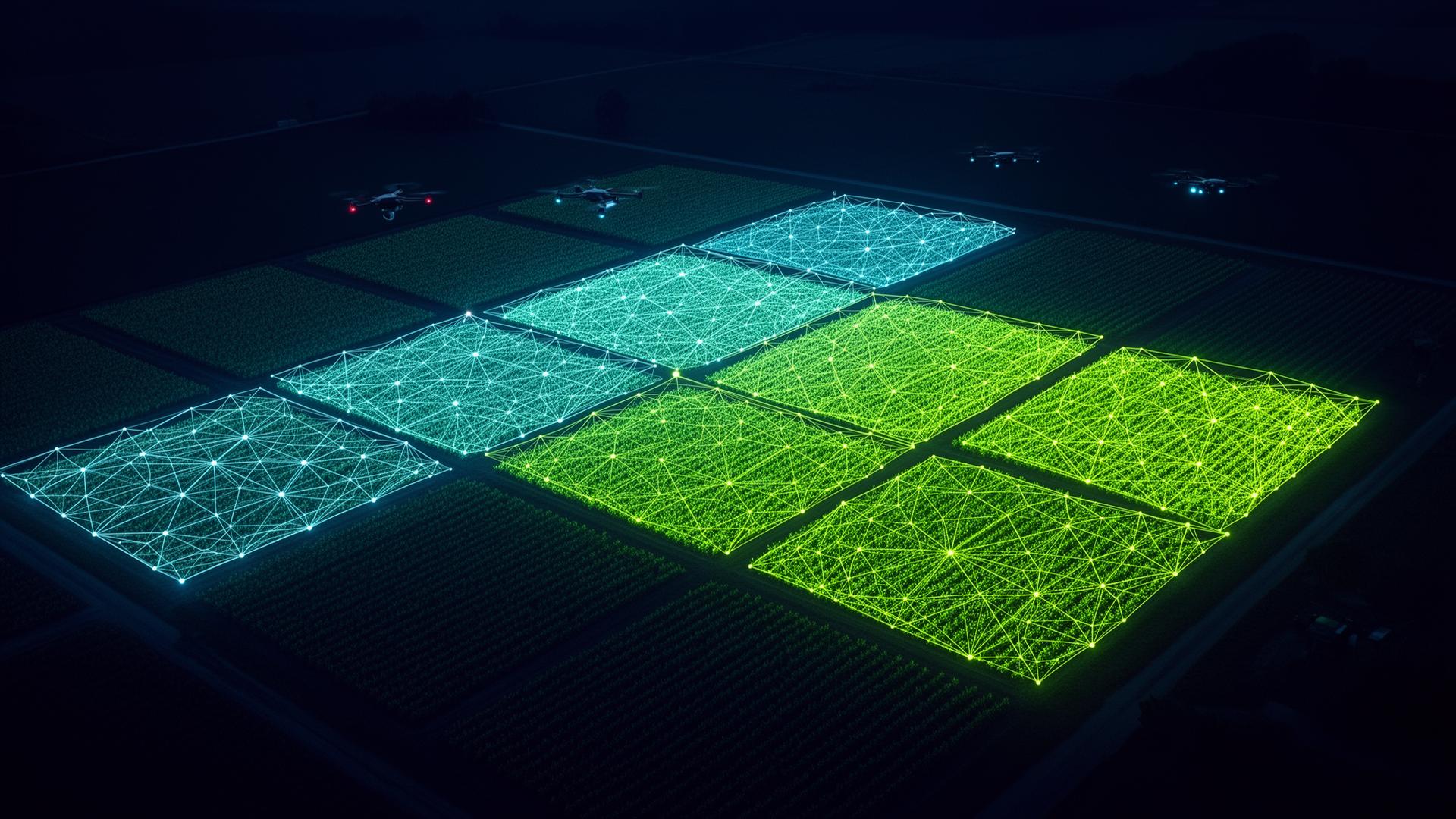AI-mapped field polygons with drone coordination